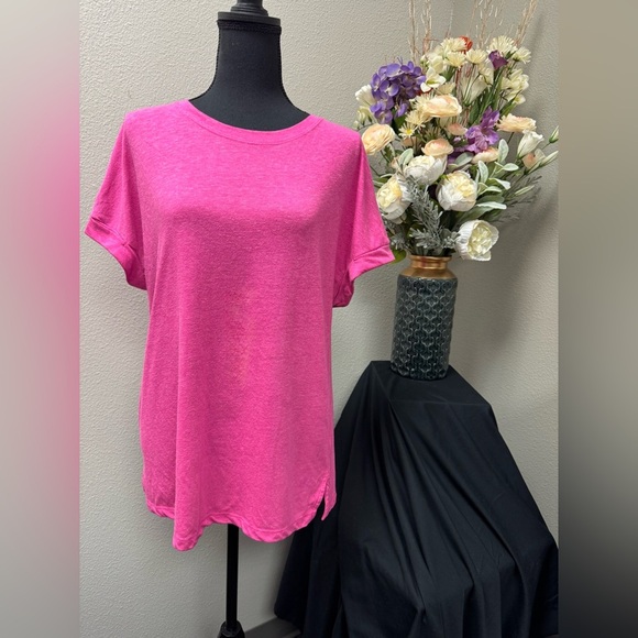 Athletic Works Pink Relaxed Short Sleeve T-Shirt size Large - Picture 1 of 5